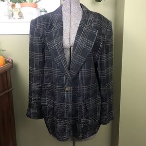 FINAL Vintage Dress Suit Jacket Blazer w/ Plaid